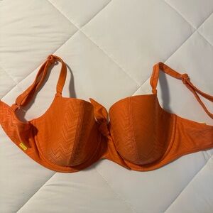 Cleo by Panache Vibrant Orange Underwire Bikini Top Size 32 G